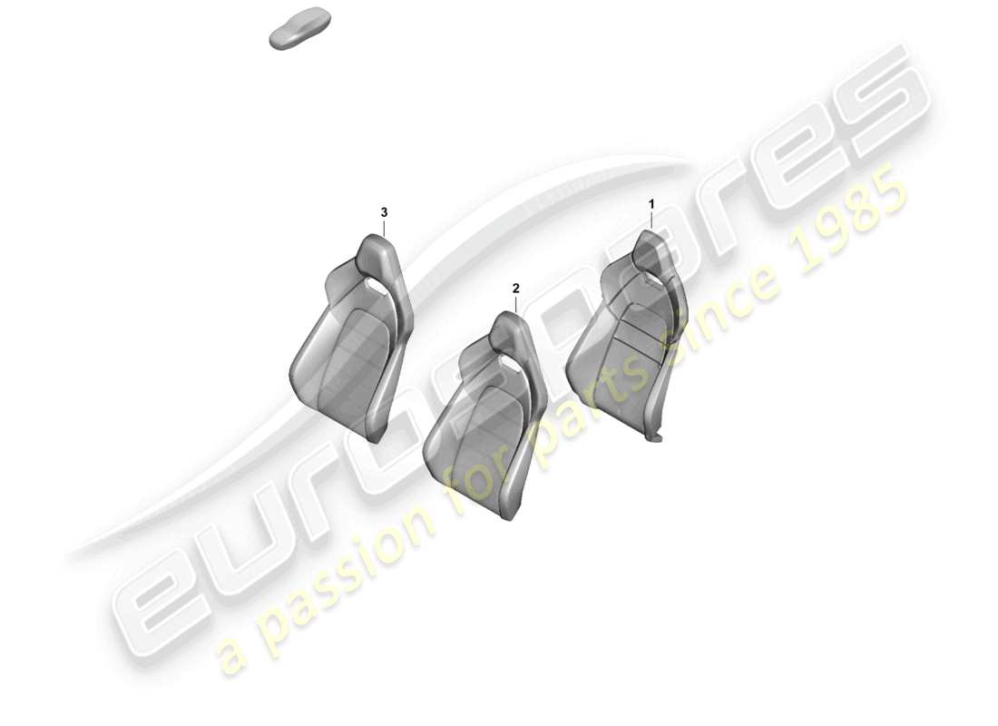 porsche 2026 (panamera 976) parte de espuma funda de respaldo asiento deportivo diagrama de piezas