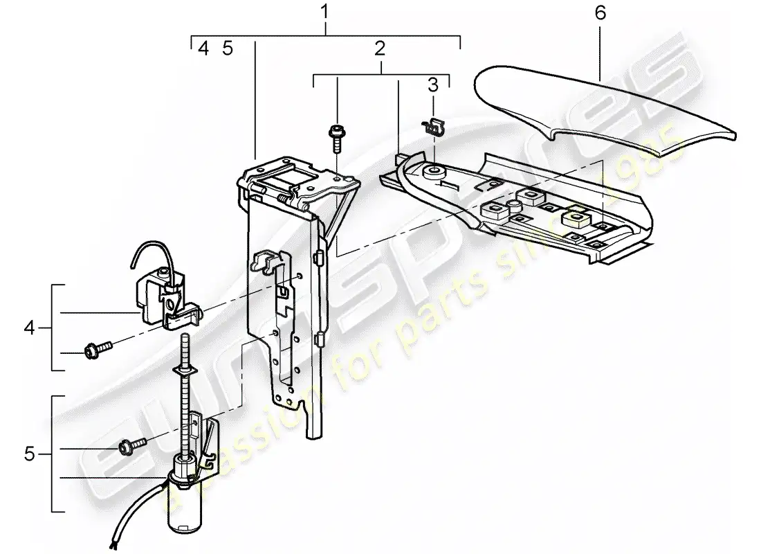 porsche 2007 (997-1 turbo / gt2) solapa diagrama de piezas