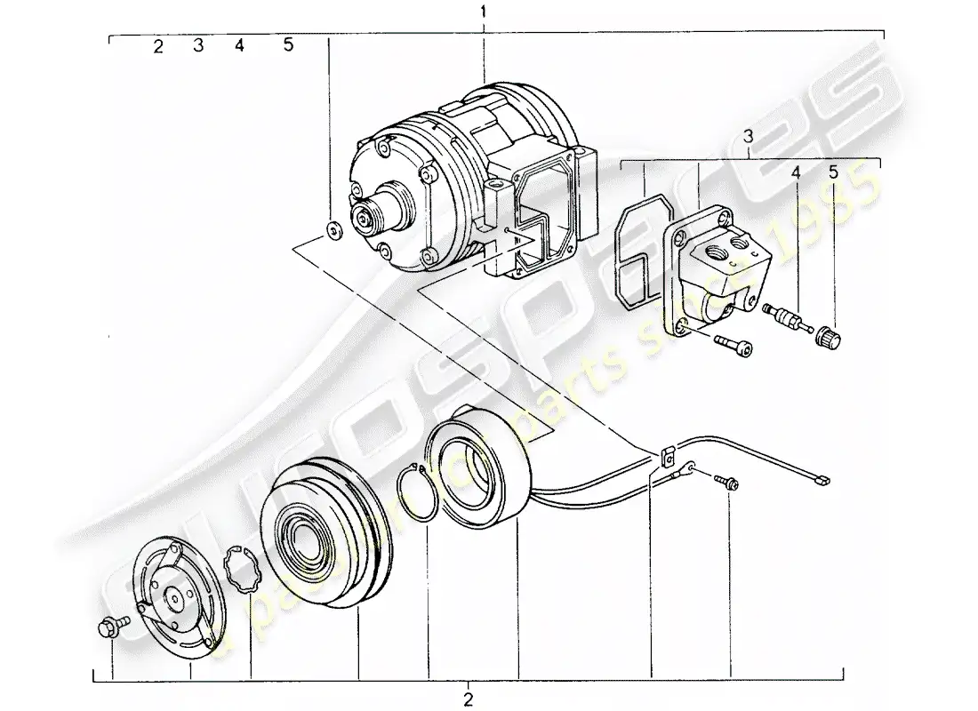 porsche 1994 (964) compresor diagrama de piezas