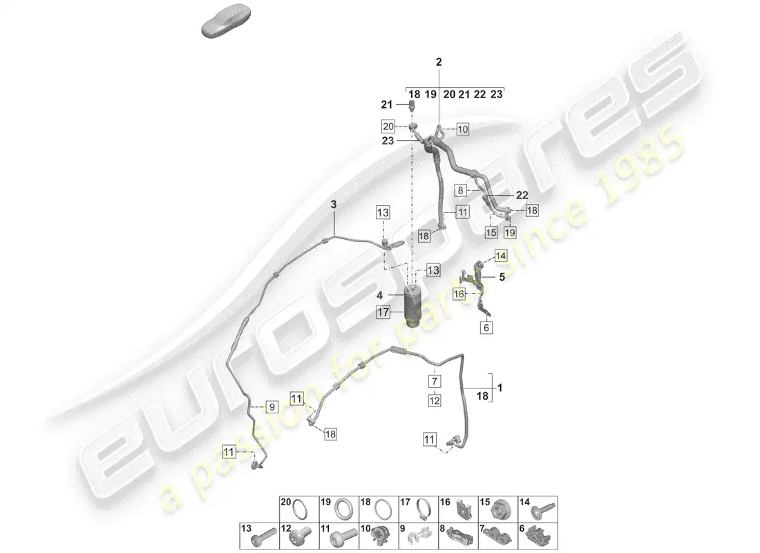 porsche 2019 (992-1) aire acondicionado diagrama de piezas