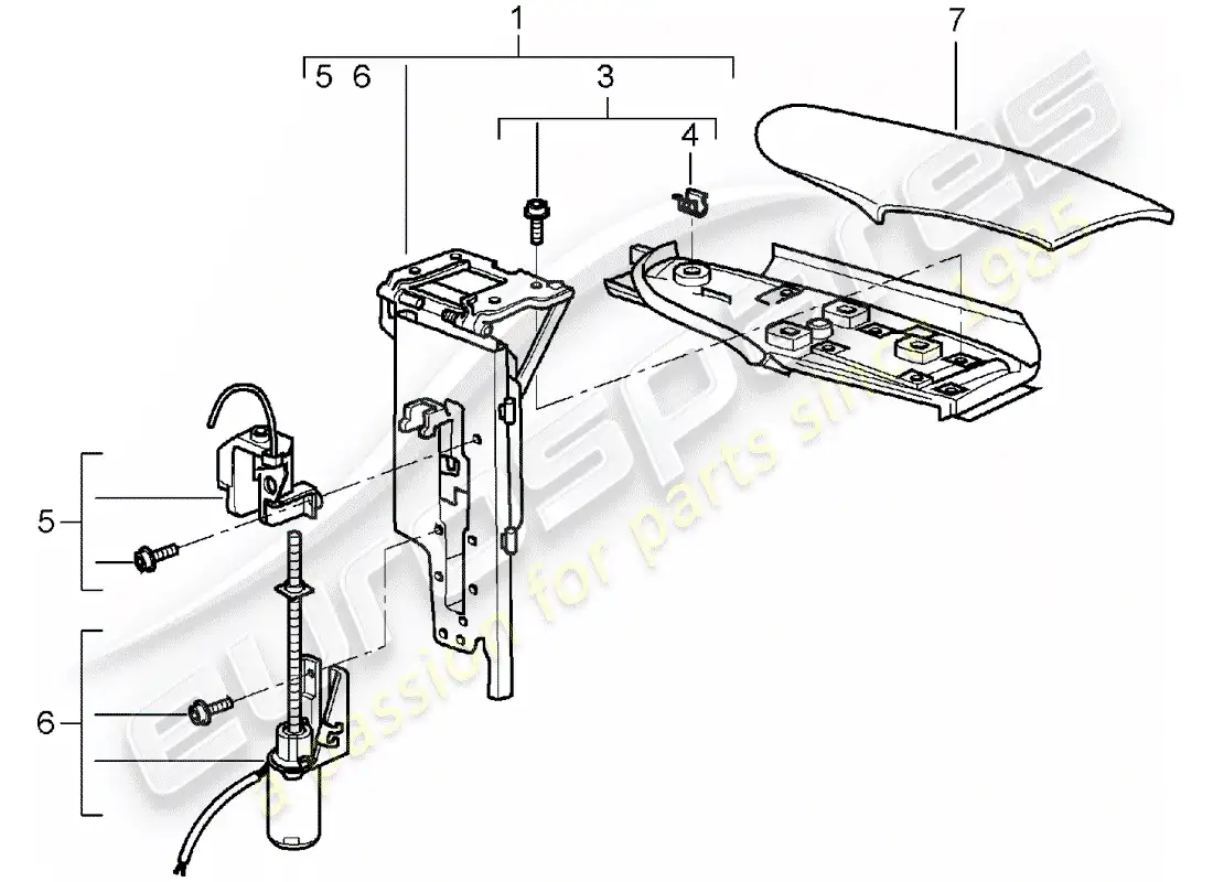porsche 2007 (997-1) solapa diagrama de piezas