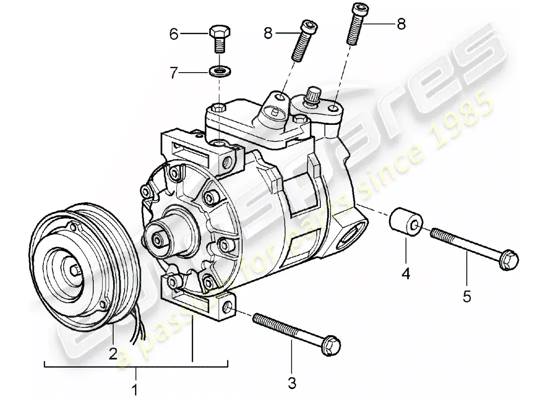 porsche 2006 (987 boxster) compresor diagrama de piezas