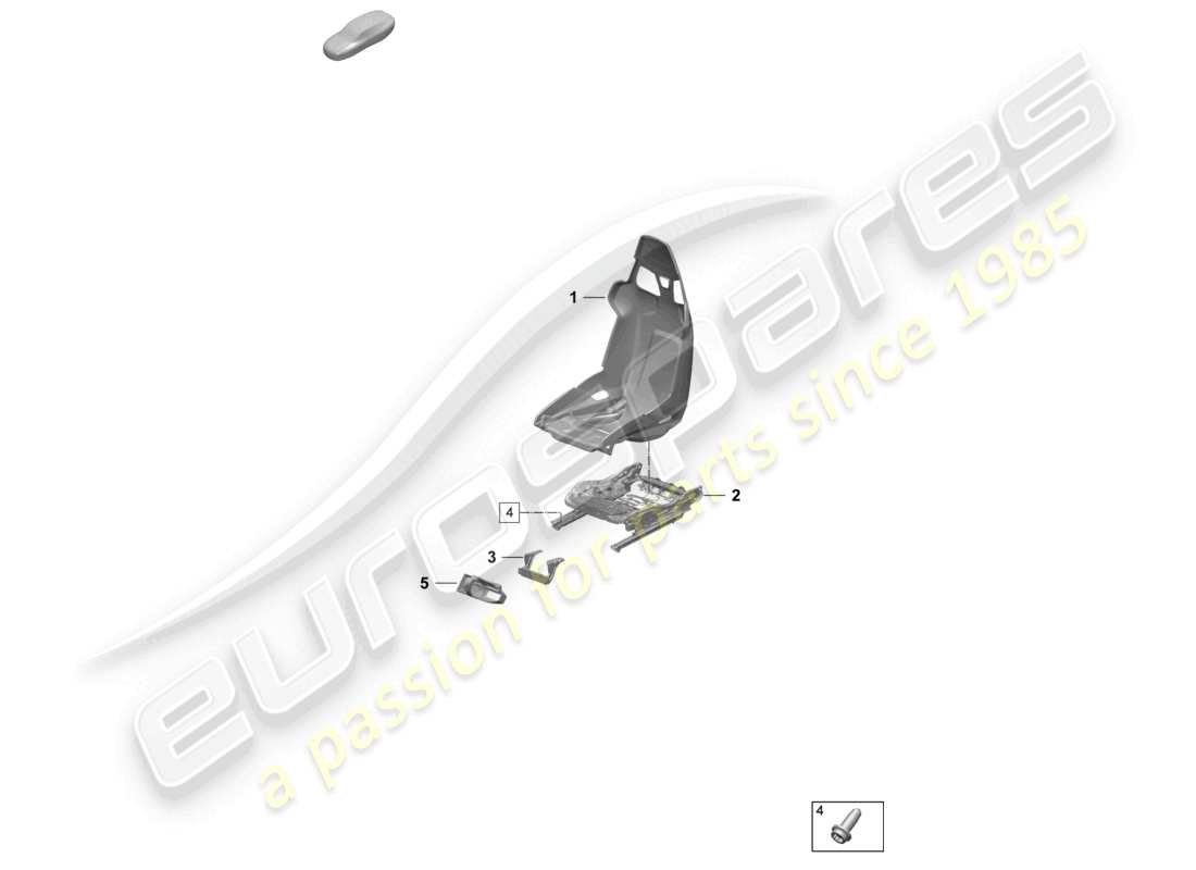 porsche 2025 (taycan 9j1-2) diagrama de piezas de la carcasa del asiento del cubo
