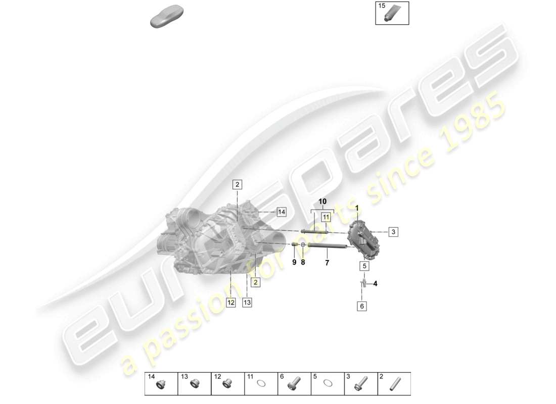 porsche 2026 (macan-e) motor de tracción para eje delantero eléctrico macan 4 diagrama de piezas del elemento del filtro de aceite