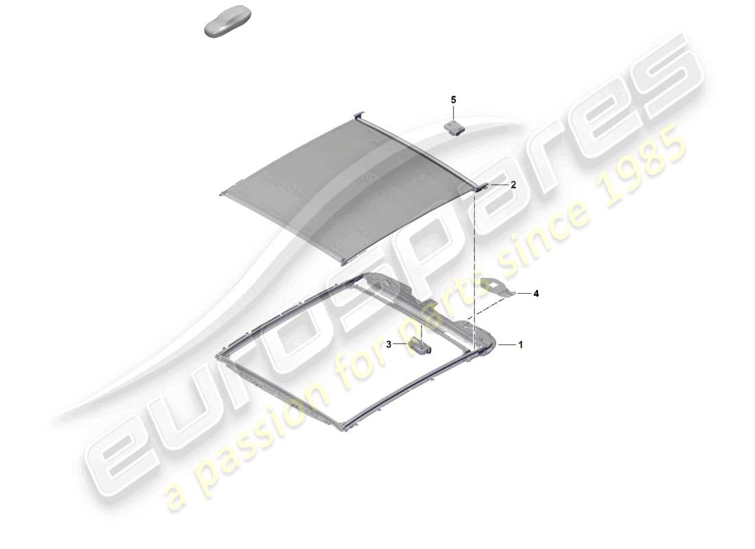 porsche 2024 (cayenne e3 pa) diagrama de piezas del techo de cristal