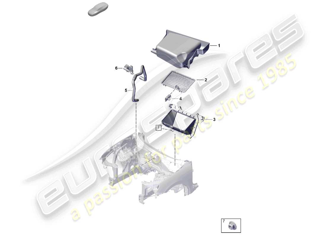 porsche 2025 (cayenne e3 pa) aire acondicionado rhd toma de aire frío caja de acoplamiento refrigeración diagrama de piezas