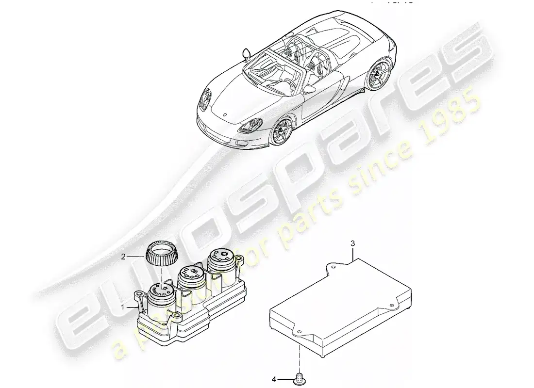 porsche 2005 (carrera gt) unidad de operación - calentador - aire acondicionado diagrama de piezas