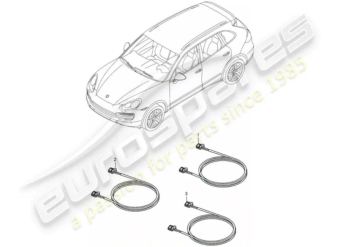 porsche 2013 (cayenne e2 92a) diagrama de piezas de fibra óptica ligera