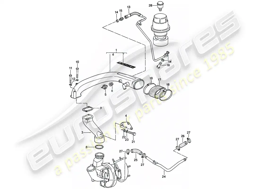 porsche 1978 (924) turbocargación diagrama de piezas