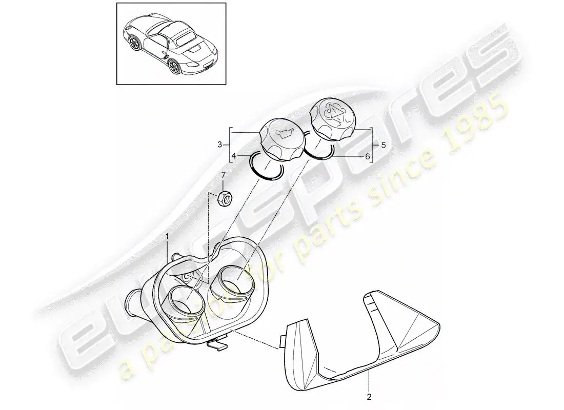 porsche 2011 (987 boxster) water cooling 4 diagrama de piezas
