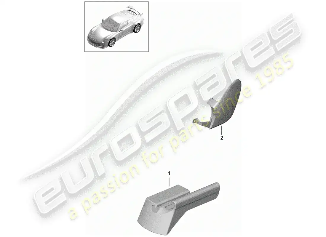 porsche 2017 (991-2 r/gt3/rs) asiento deportivo plus diagrama de piezas