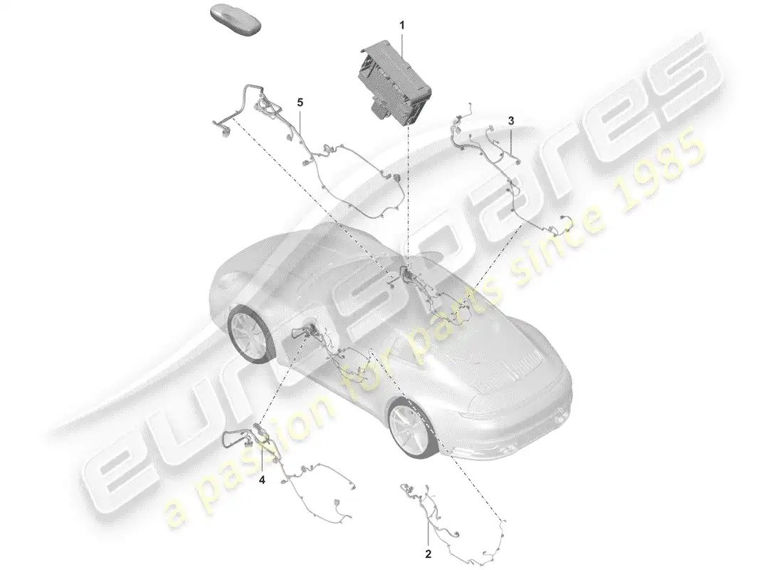 porsche 2020 (992-1) puertas diagrama de piezas