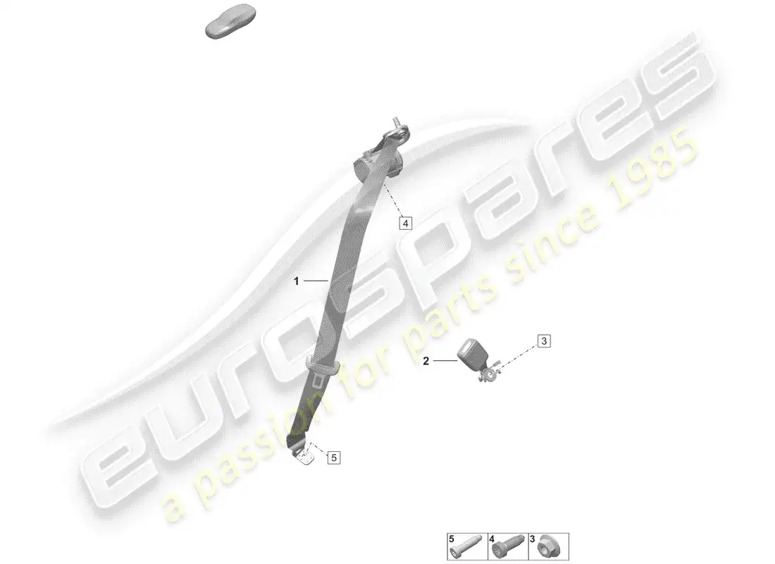 porsche 2019 (992-1) cinturón de seguridad de tres puntos diagrama de piezas