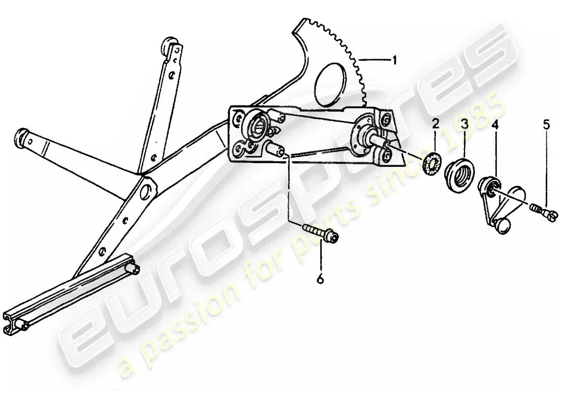 porsche 1991 (964) regulador de elevalunas - manualmente diagrama de piezas