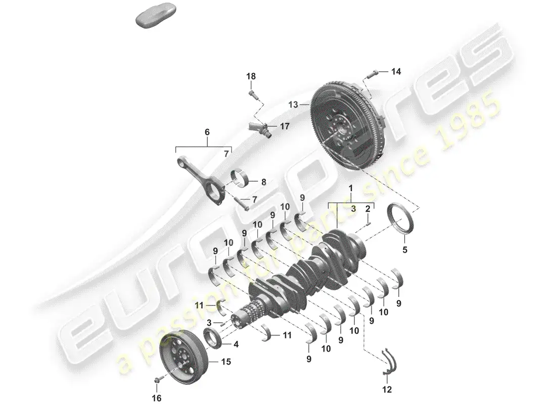 porsche 2020 (992-1) cigüeñal diagrama de piezas