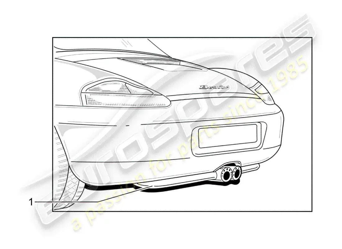 porsche 2000 (986 boxster) sistema de escape - versión deportiva - d - mj 1997>> - mj 2005 diagrama de piezas