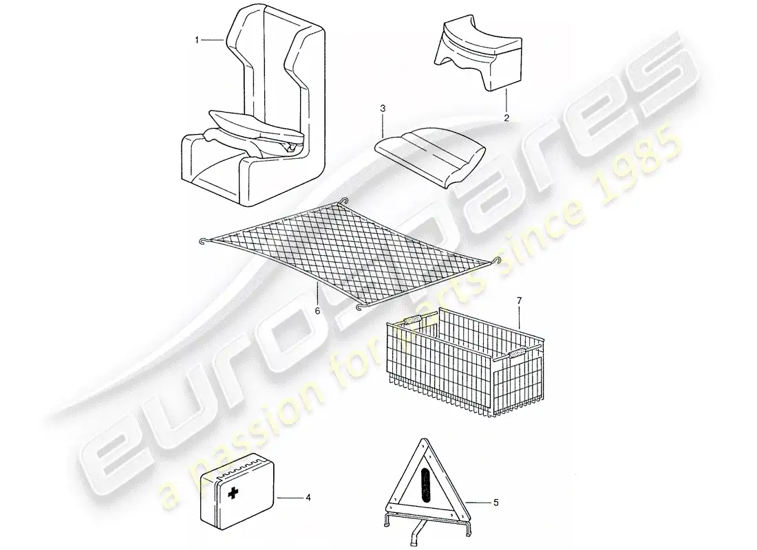 porsche 1990 (928) accesorios diagrama de piezas