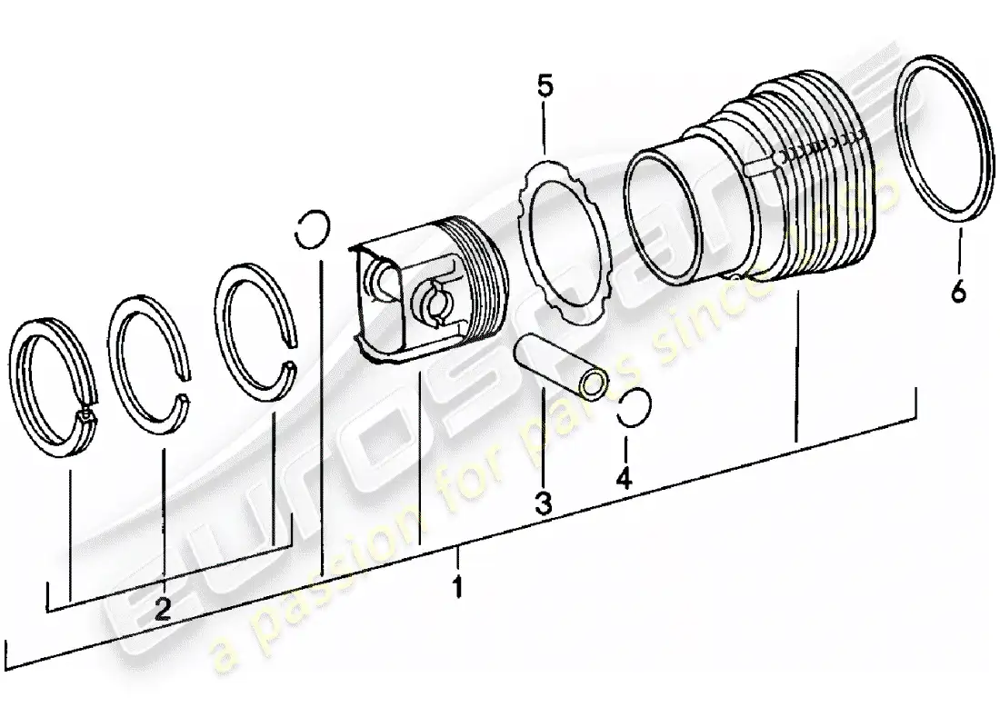 porsche 1980 (911) cilindro con pistones - ver información técnica - gr.1 nr. 30 diagrama de piezas