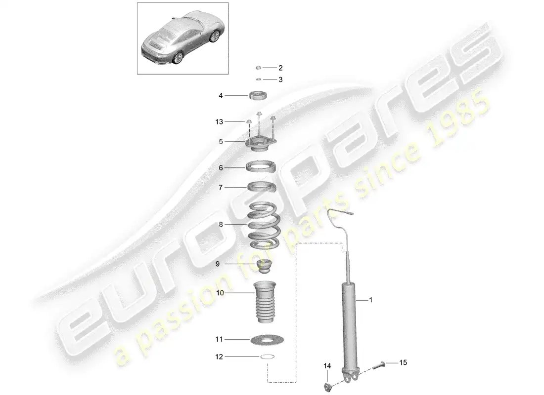 porsche 2019 (991-2) amortiguador diagrama de piezas
