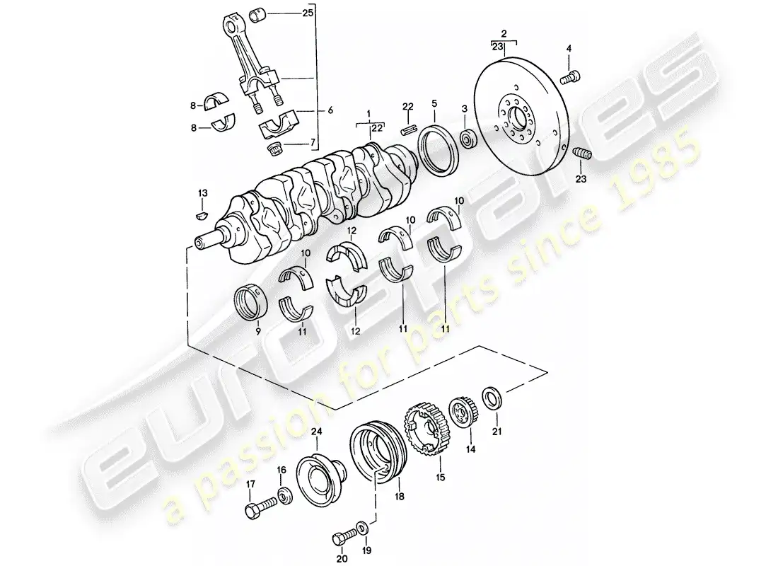 porsche 1986 (944) ciguenal - biela diagrama de piezas