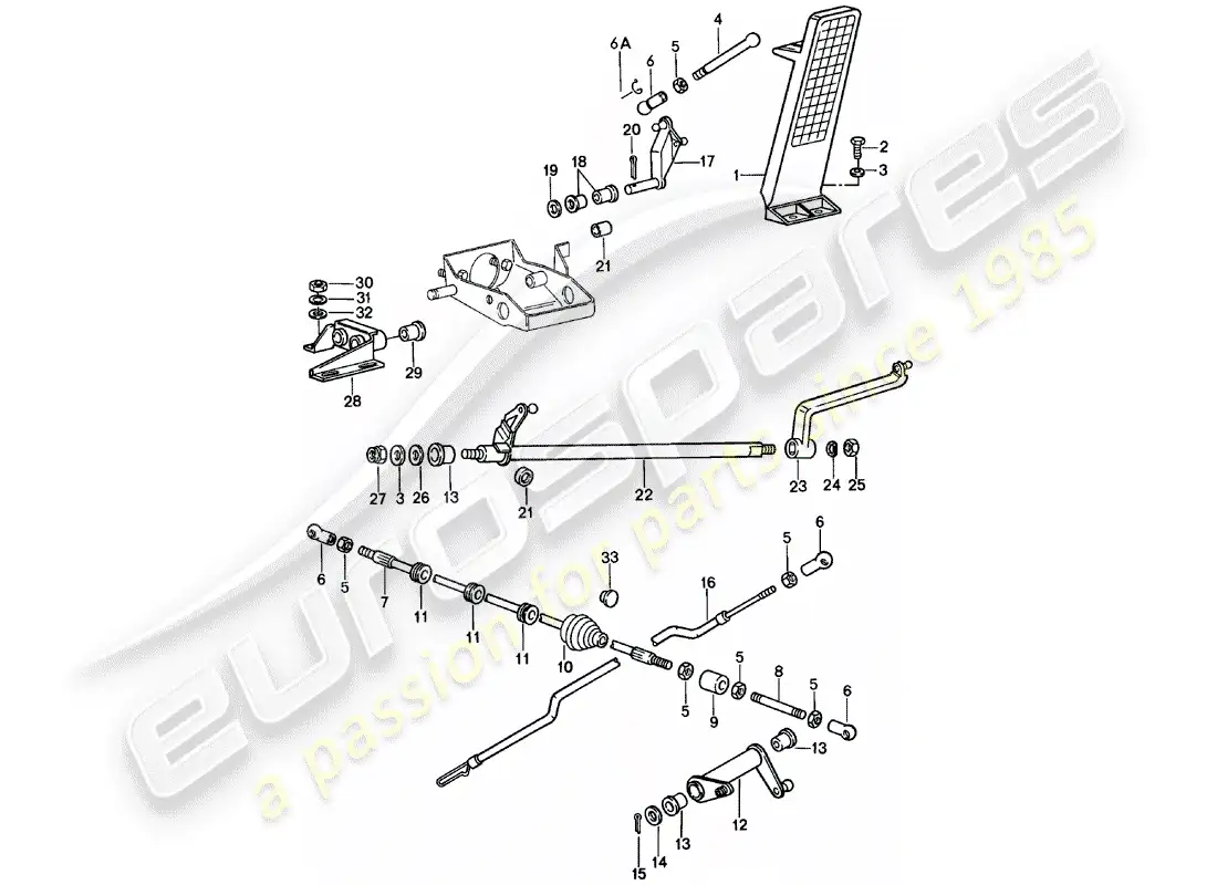 porsche 1980 (911) pedal del acelerador - control del acelerador diagrama de piezas