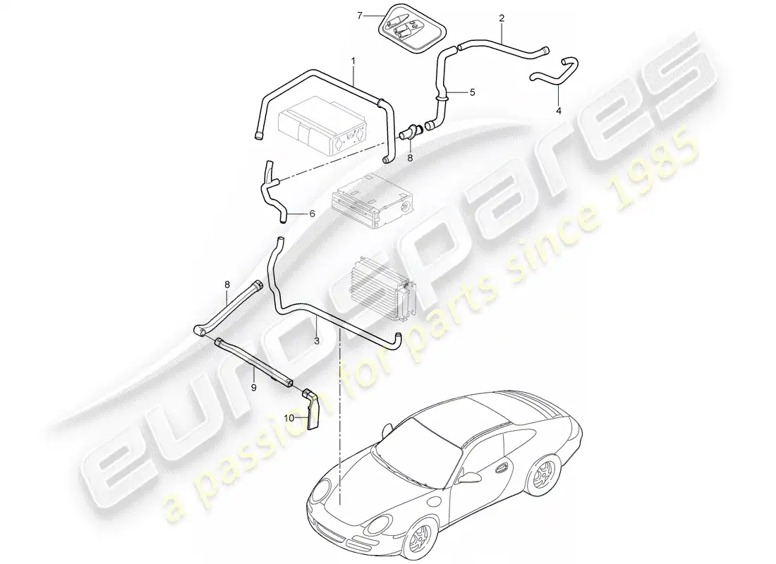 porsche 2007 (997-1) compartimiento de equipaje diagrama de piezas