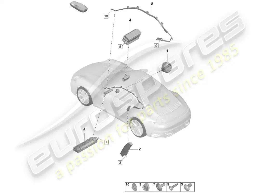 porsche 2020 (992-1) bolsa de aire diagrama de piezas