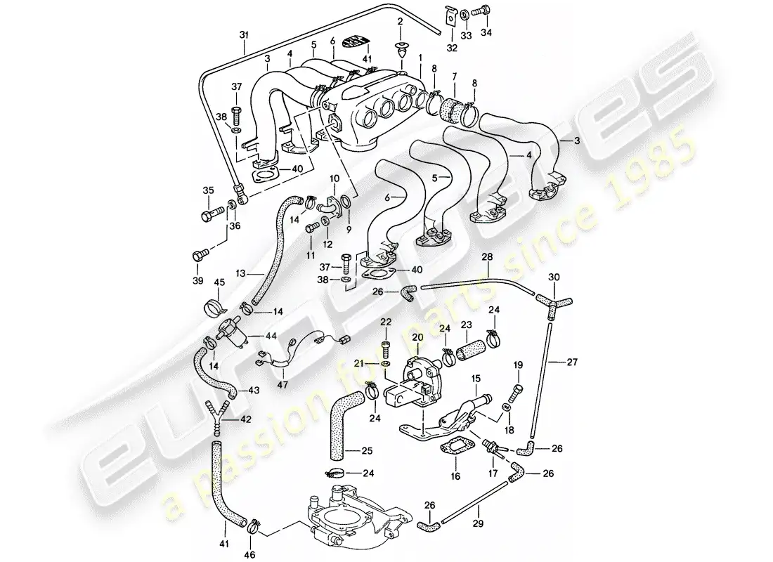 porsche 1985 (928) l-jetronic - 3 - - d >> - mj 1984 diagrama de piezas