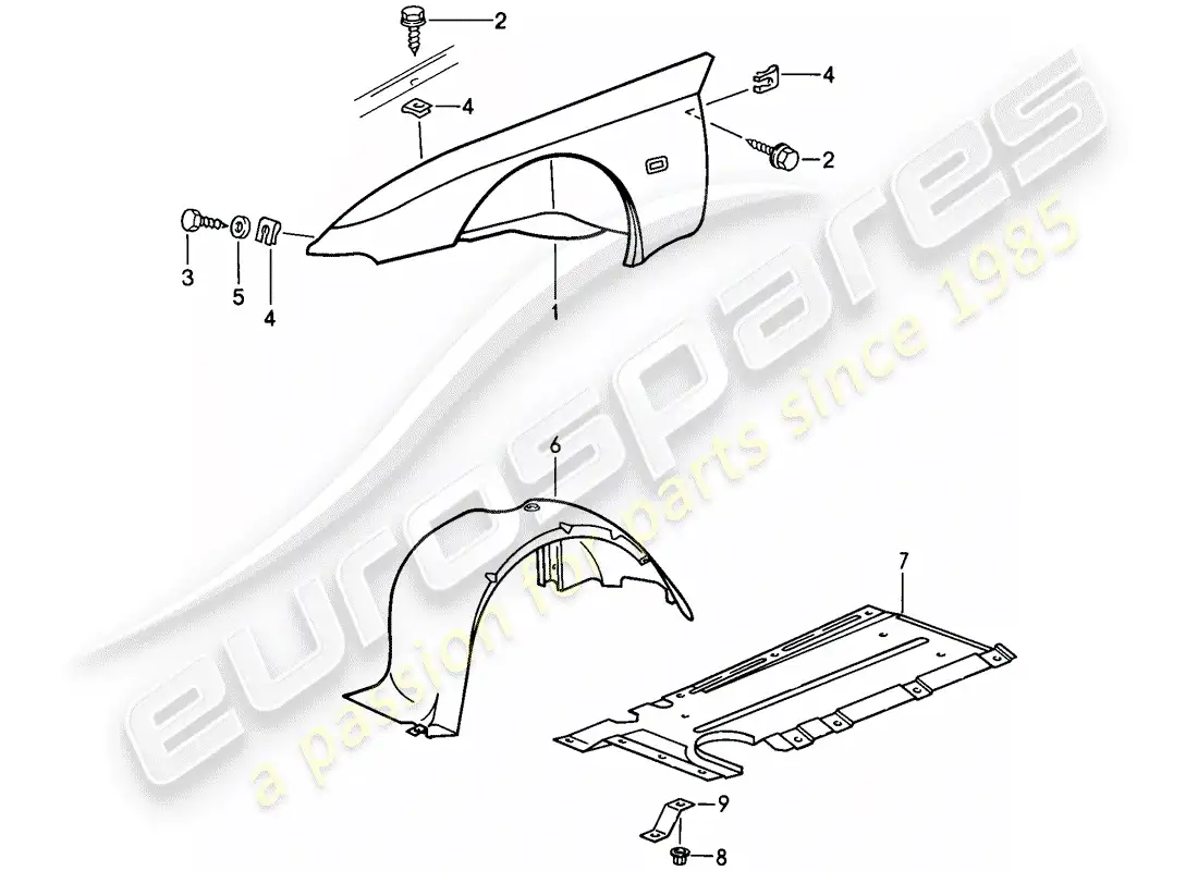 porsche 1988 (944) defensa diagrama de piezas