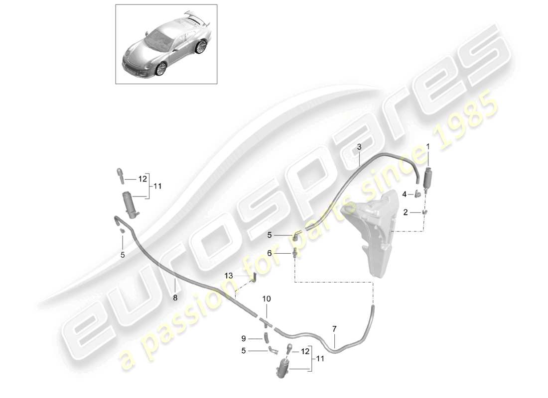 porsche 2021 (991-2 r/gt3/rs) diagrama de piezas del sistema arandela