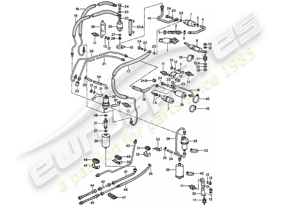 porsche 1978 (928) fuel system diagrama de piezas