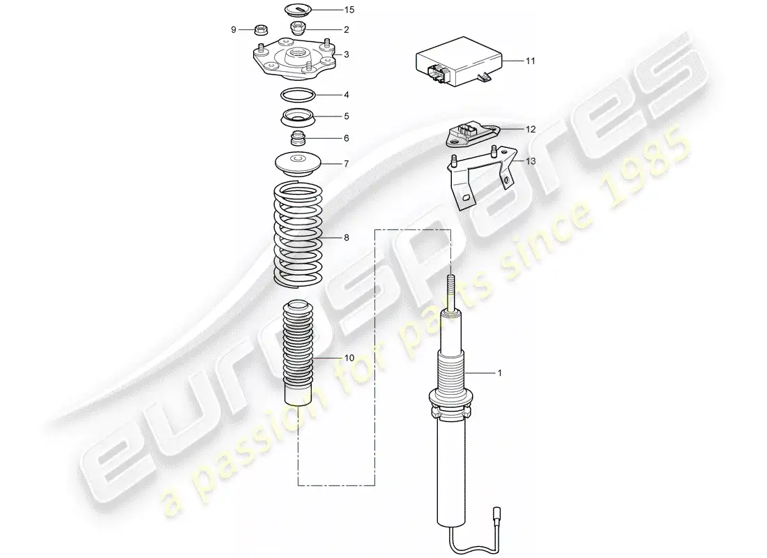 porsche 2008 (997-1 turbo / gt2) suspensión diagrama de piezas