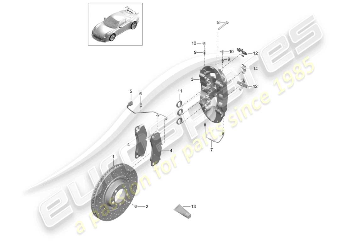 porsche 2021 (991-2 r/gt3/rs) freno de disco eje delantero d >>- mj 2017 diagrama de piezas
