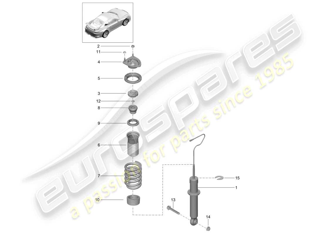 porsche 2021 (991-2 r/gt3/rs) amortiguadores muelle helicoidal d >>- mj 2017 diagrama de piezas
