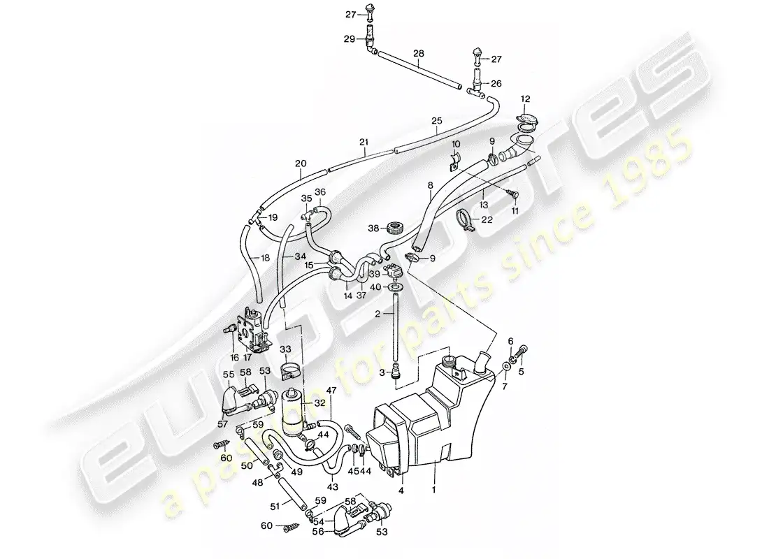 porsche 1975 (911) unidad arandela - junto con - sistema arandela diagrama de piezas