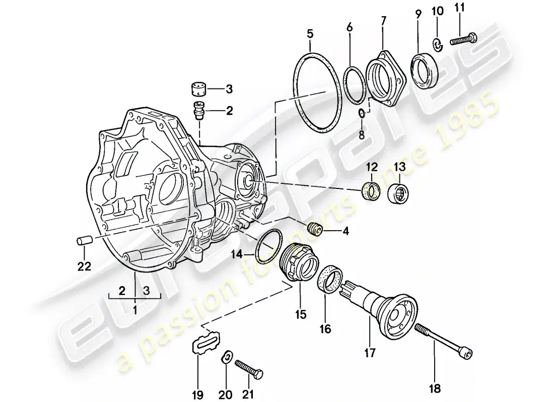 porsche 1986 (924s) transmisión de repuesto - carcasa de impulsión final - transmisión automática diagrama de piezas