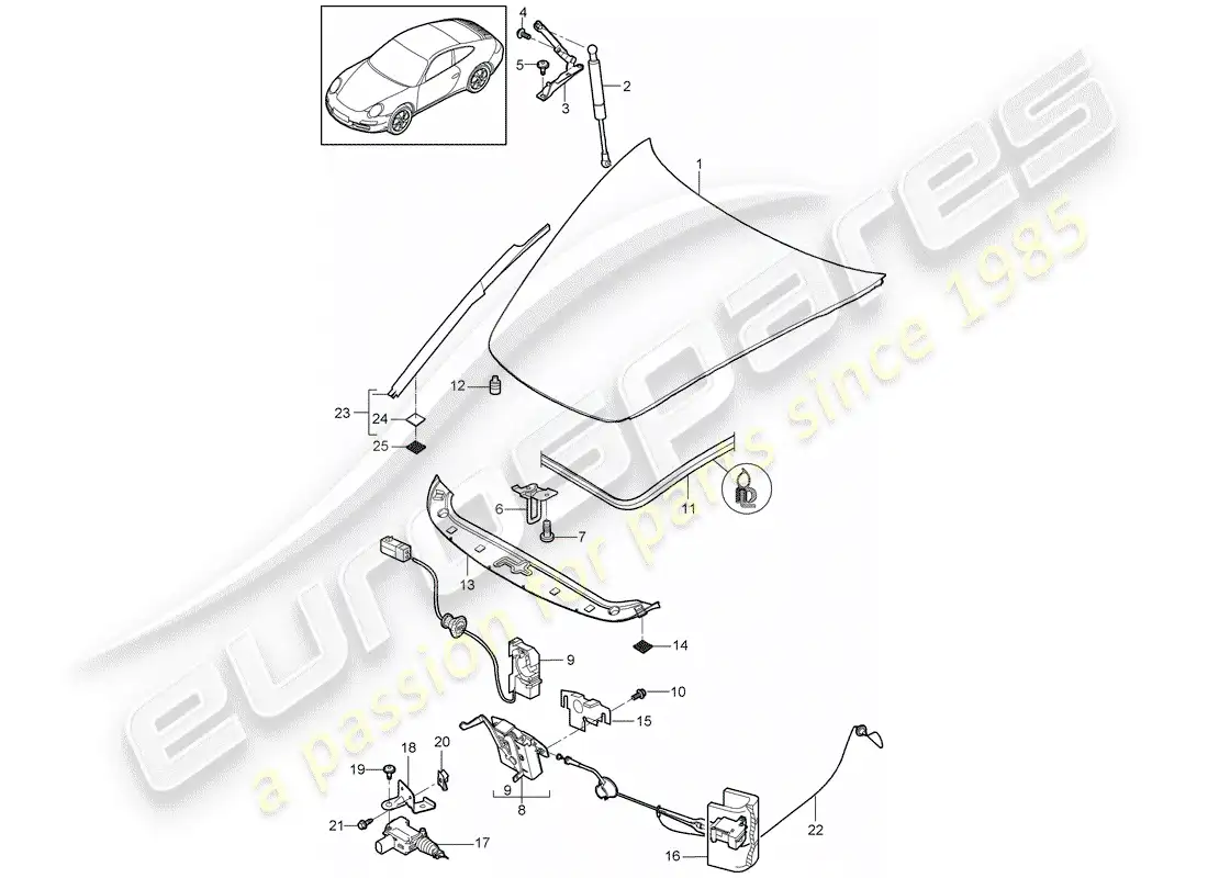 porsche 2010 (997-2) cubrir diagrama de piezas