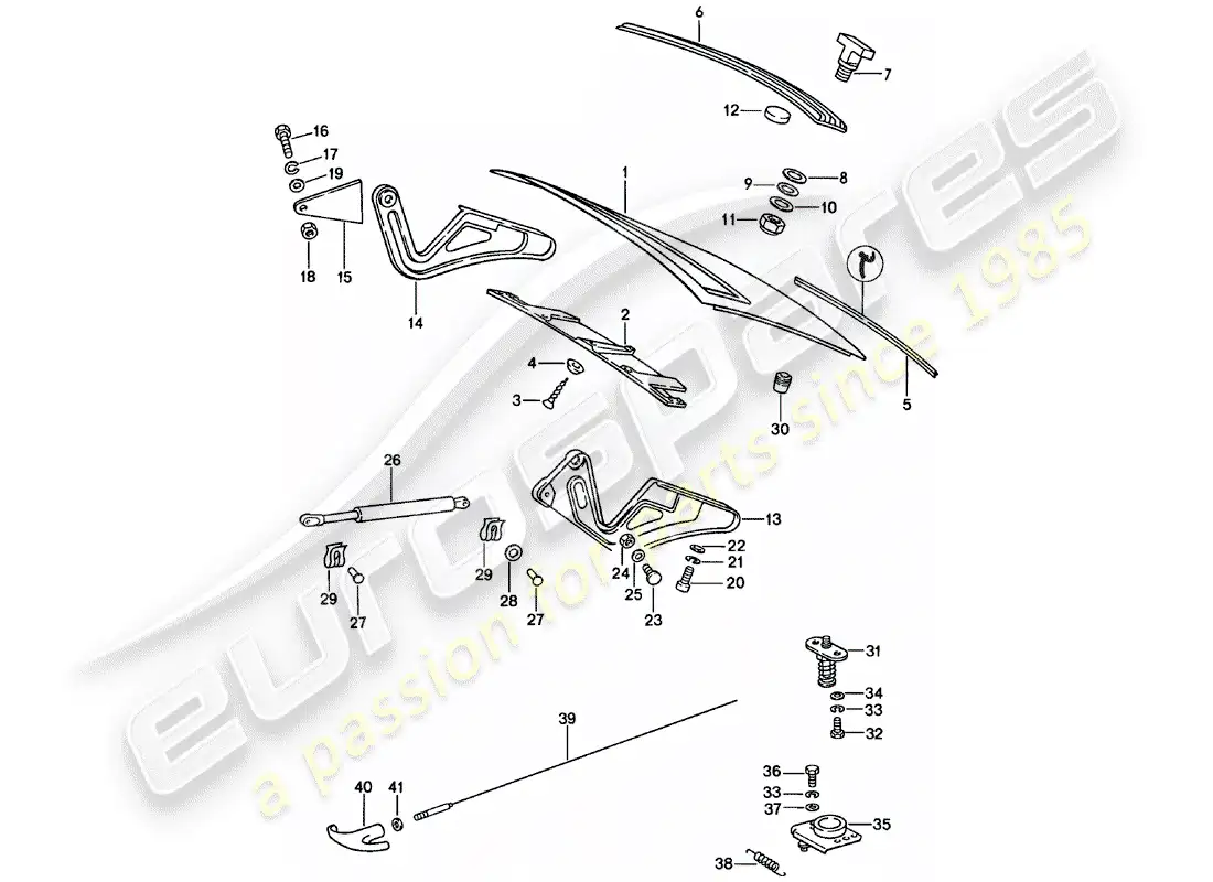 porsche 1981 (911) cubrir diagrama de piezas