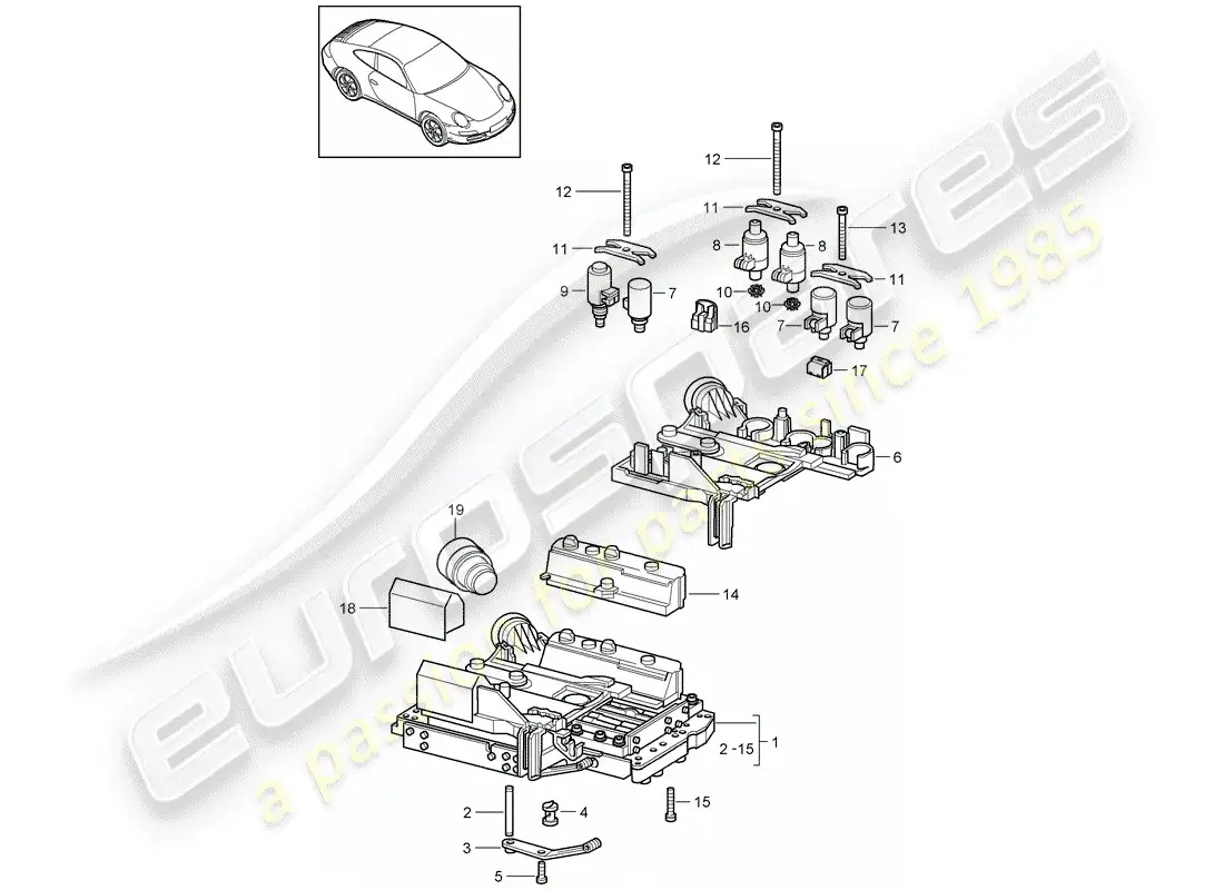 porsche 2005 (997-1) tiptronic diagrama de piezas