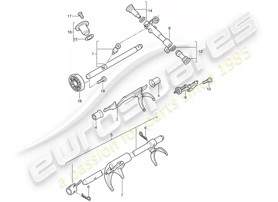 porsche 2007 (987 boxster) manual gearbox diagrama de piezas