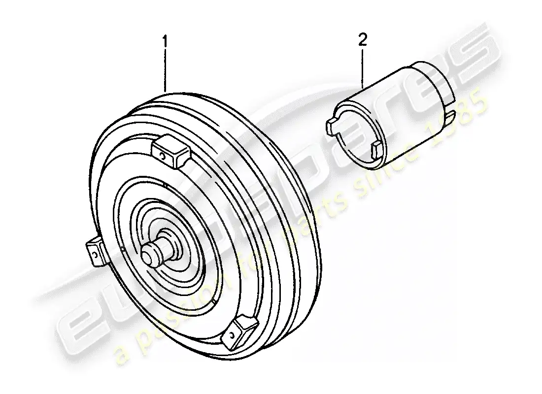 porsche 1992 (968) tiptronic - convertidor de par diagrama de piezas