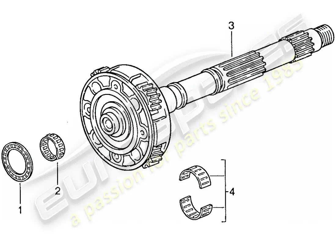porsche 1988 (928) transmisión automática - portador piñón planeta diagrama de piezas
