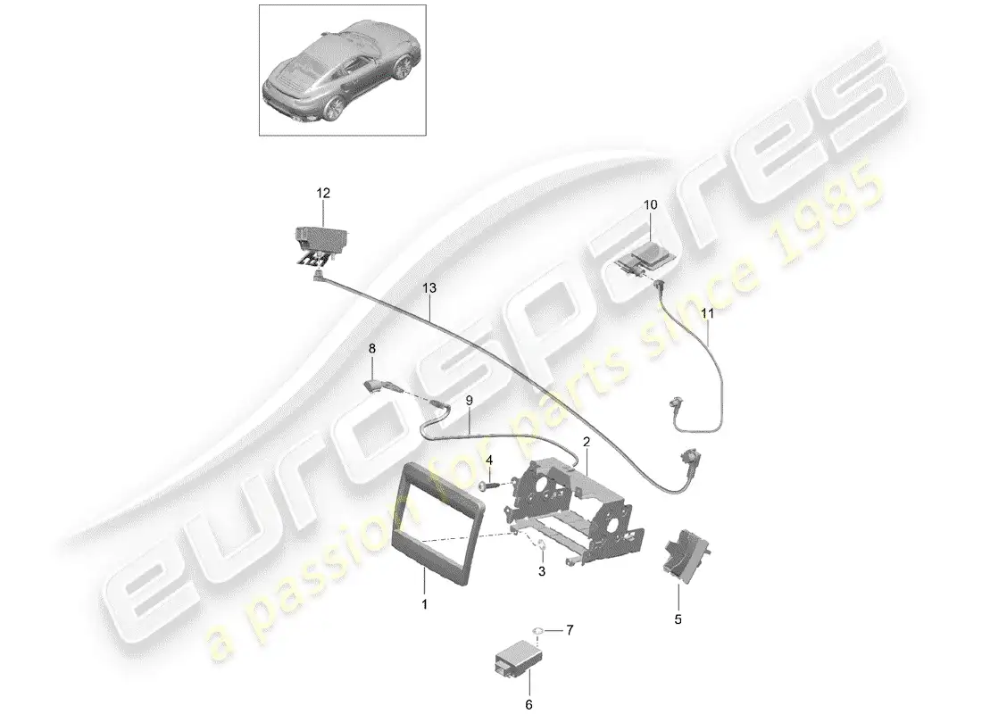 porsche 2015 (991-1 turbo) piezas eléctricas para diagrama de piezas