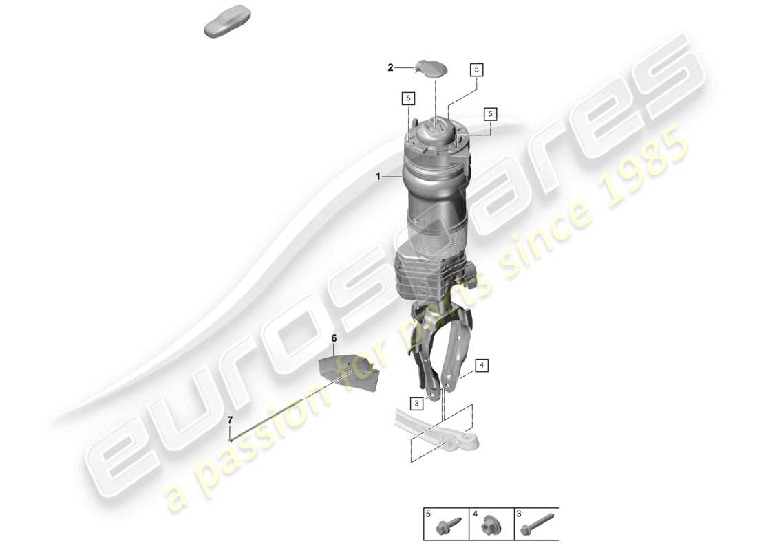 porsche 2025 (cayenne e3 pa) diagrama de piezas del módulo de suspensión neumática (completo)