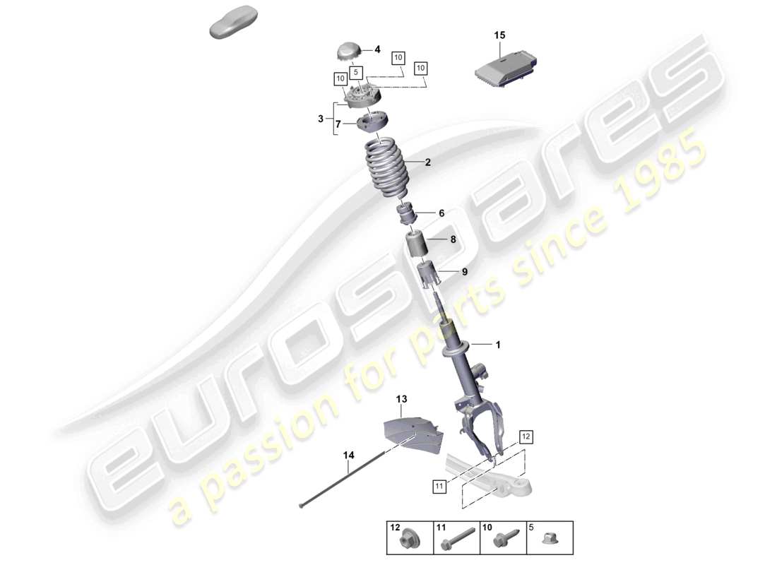 porsche 2024 (cayenne e3 pa) diagrama de piezas de suspensión de resorte de acero resorte helicoidal amortiguadores