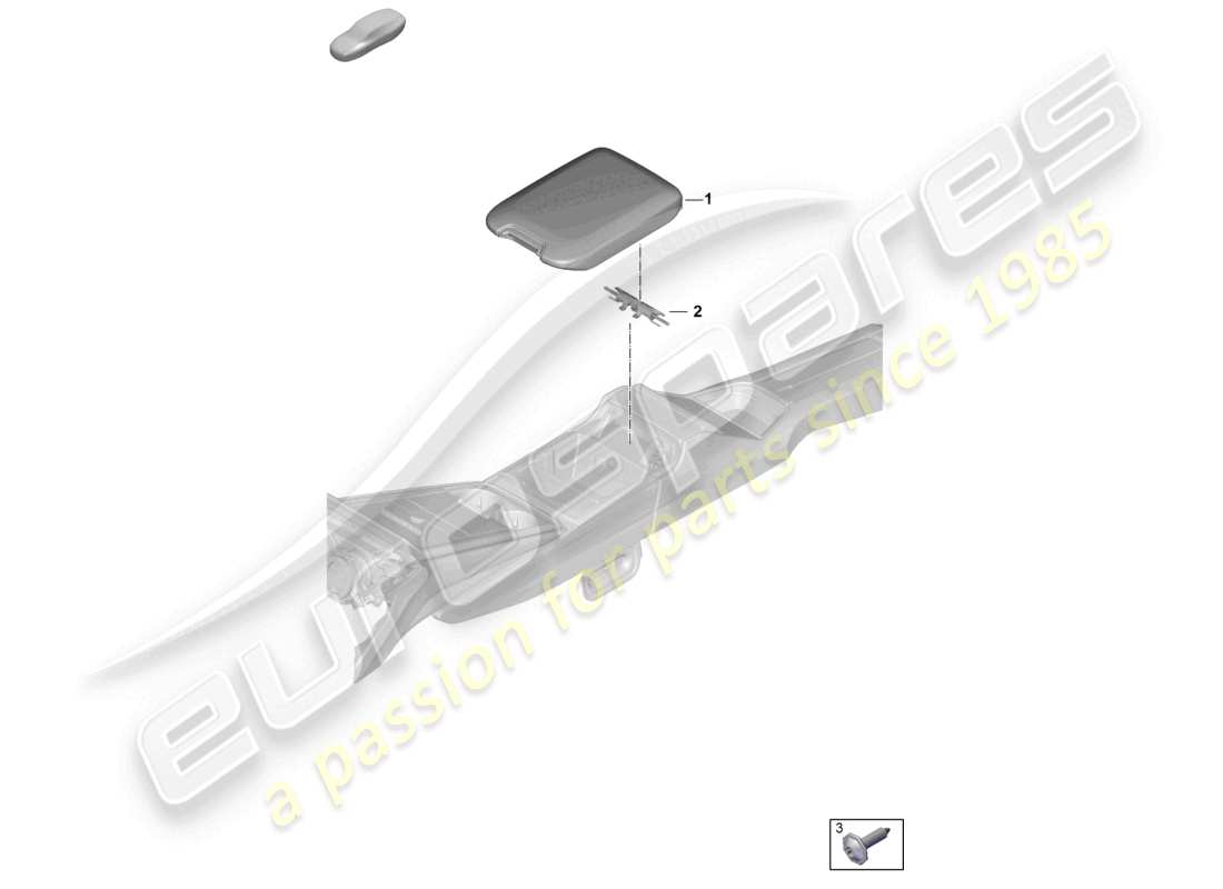 porsche 2024 (panamera 976) diagrama de piezas de la consola central de la cubierta delantera del reposabrazos