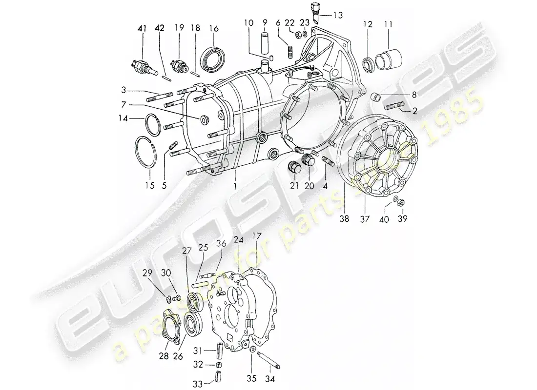 porsche 1970 (911) caja de transmisión - sportomatic - d >> - mj 1971 diagrama de piezas