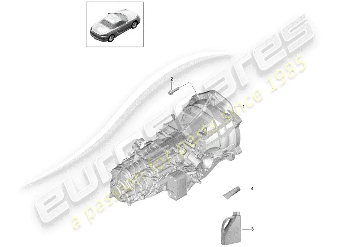 porsche 2018 (718 boxster) manual gearbox diagrama de piezas