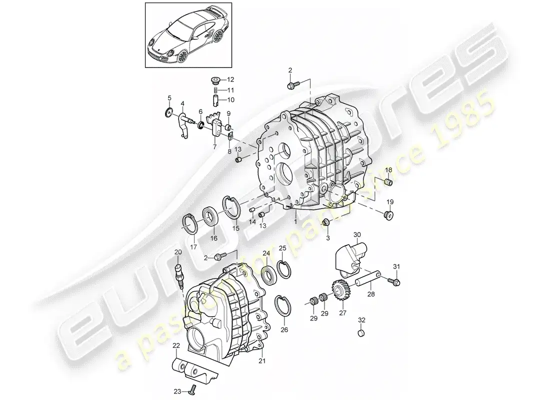 porsche 2013 (997-2 turbo / gt2 rs) equipo de casa diagrama de piezas