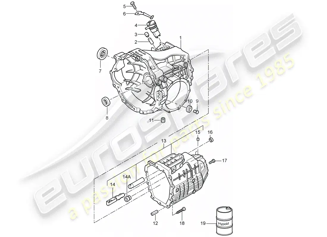 porsche 2007 (987 boxster) transmisión de repuesto diagrama de piezas
